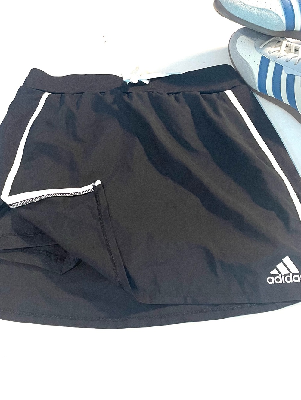 NWOT: adidas Black Mini Skirt with White Trim - Picture 7 of 14